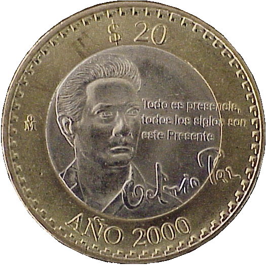 Moneda conmemorativa de veinte pesos